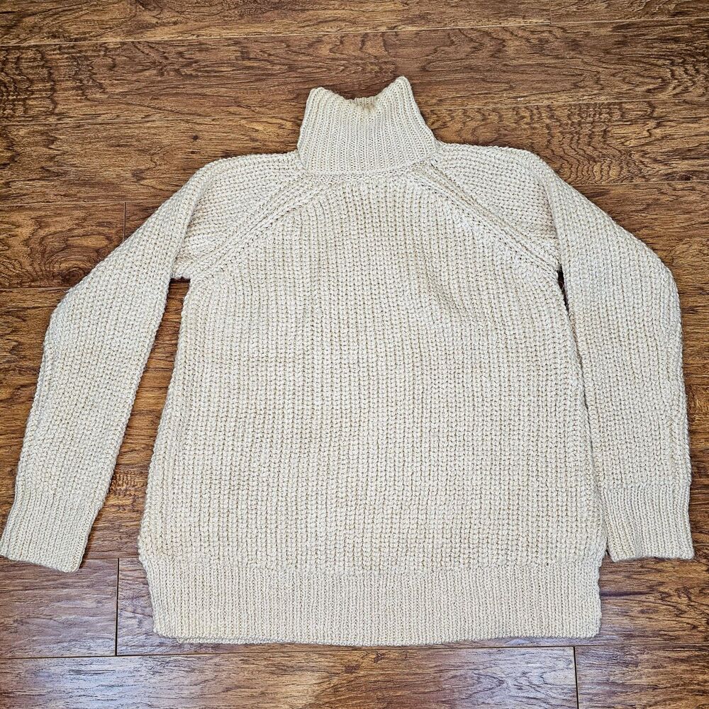 Show Me Your MuMu Marled Cream Marvin Turtleneck Wool Blend Tunic Sweater Size S - Picture 2 of 8